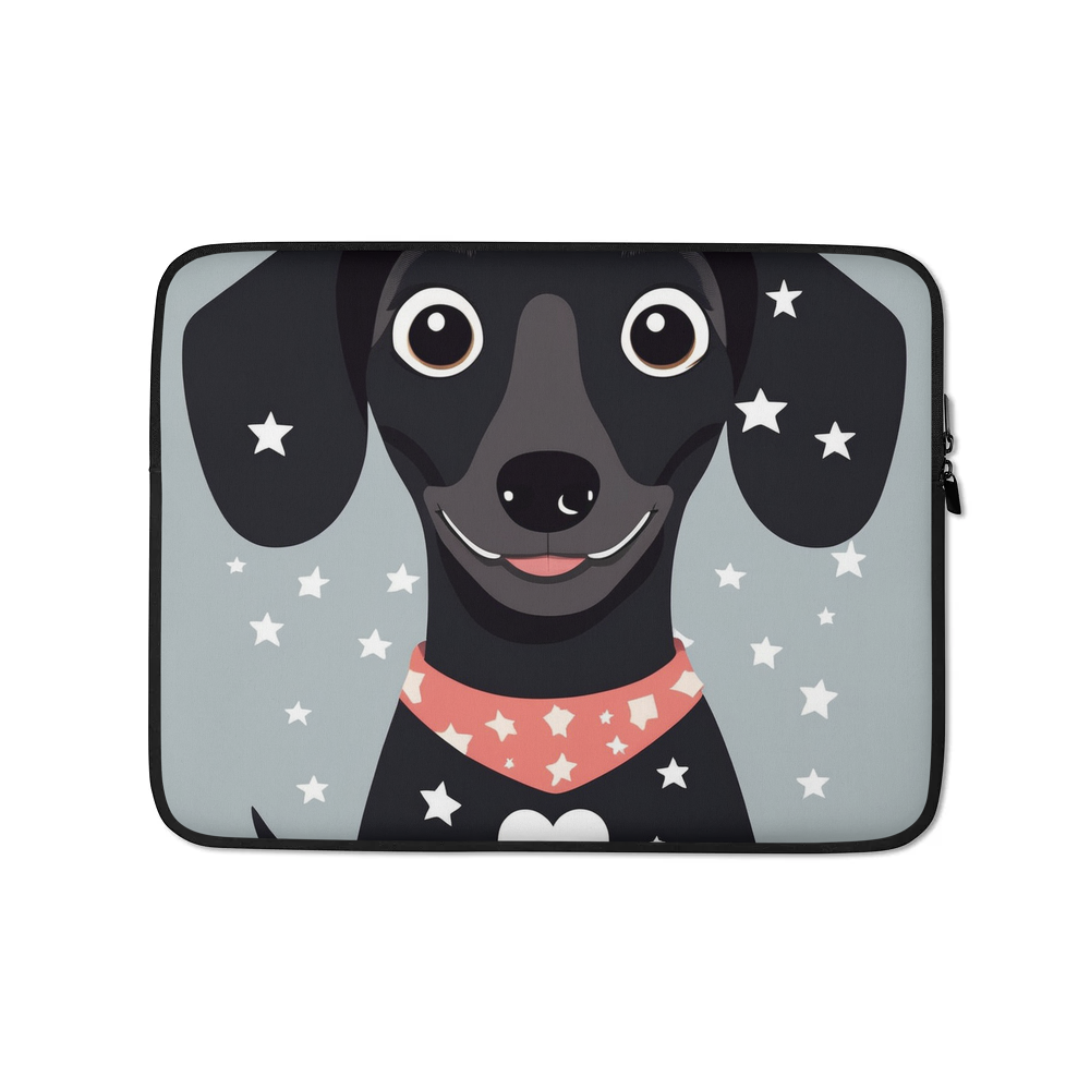 PugMug Custom Black Dachshund Laptop Sleeve