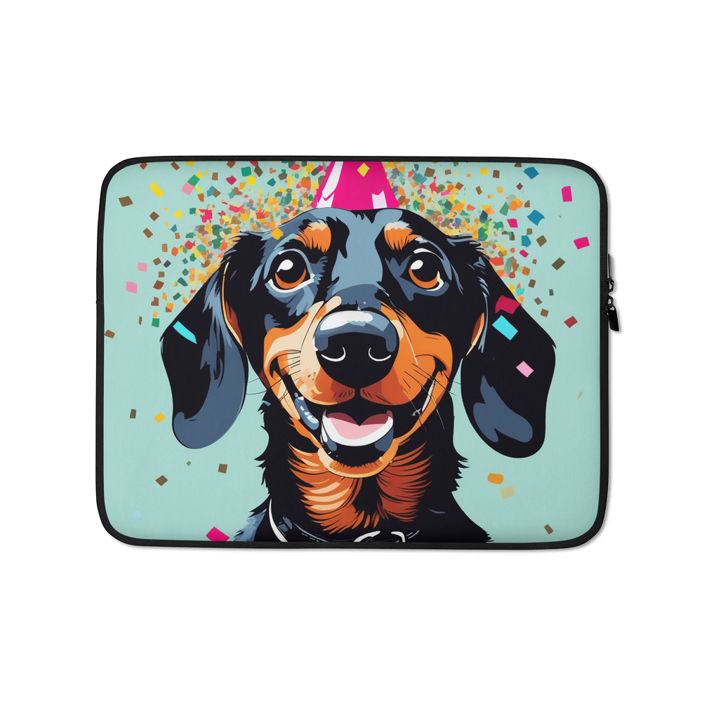 PugMug Custom Black Dachshund Laptop Sleeve