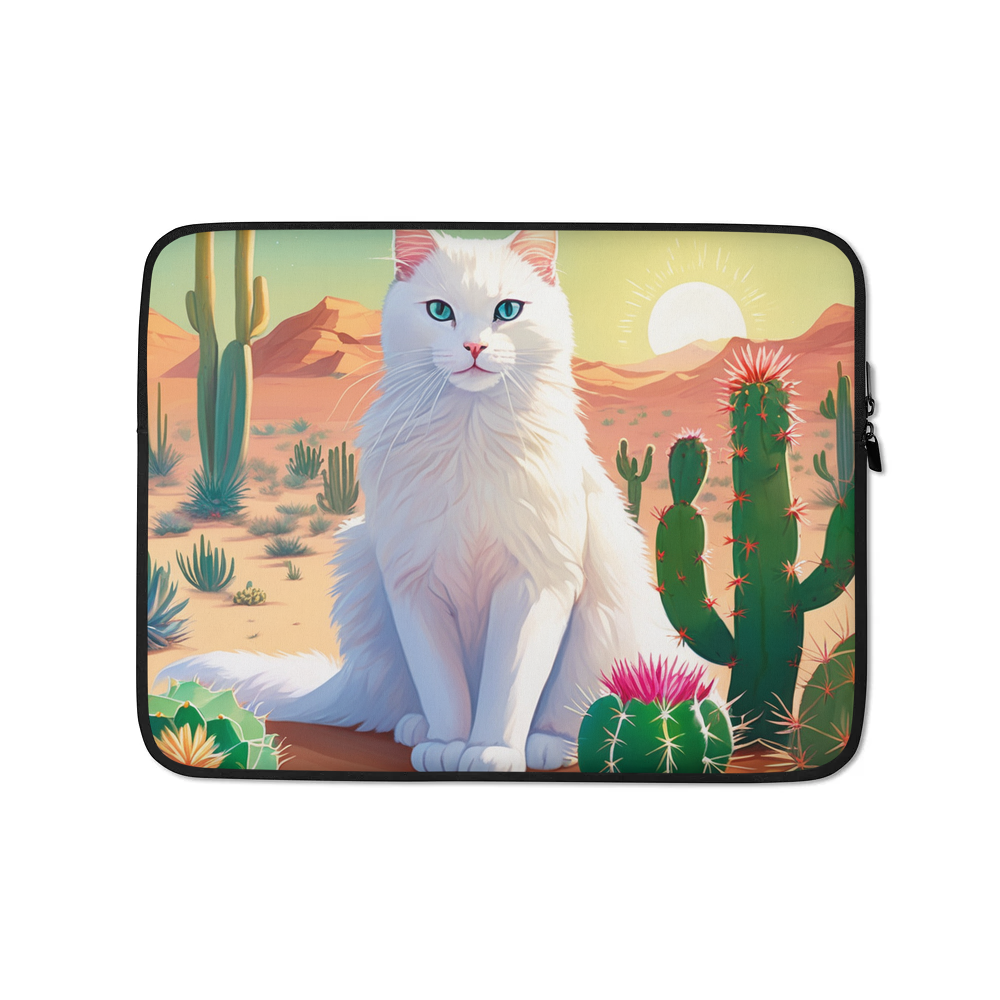 PugMug Custom White Companion Cat Laptop Sleeve