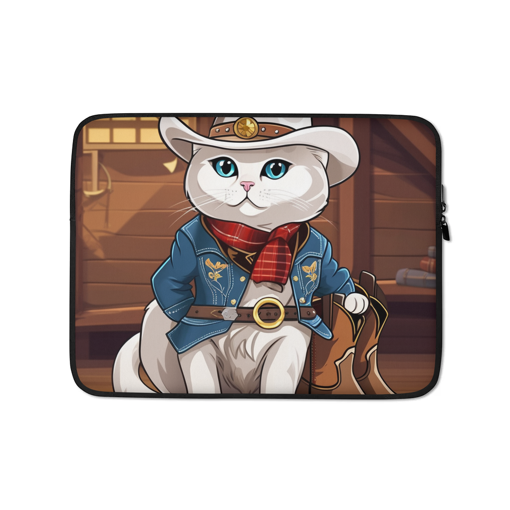 PugMug Custom White Scottish Fold Cat Laptop Sleeve