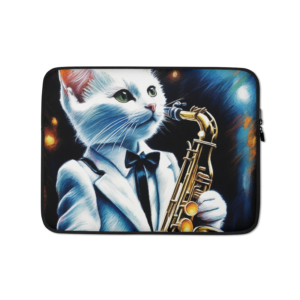 PugMug Custom White Companion Cat Laptop Sleeve