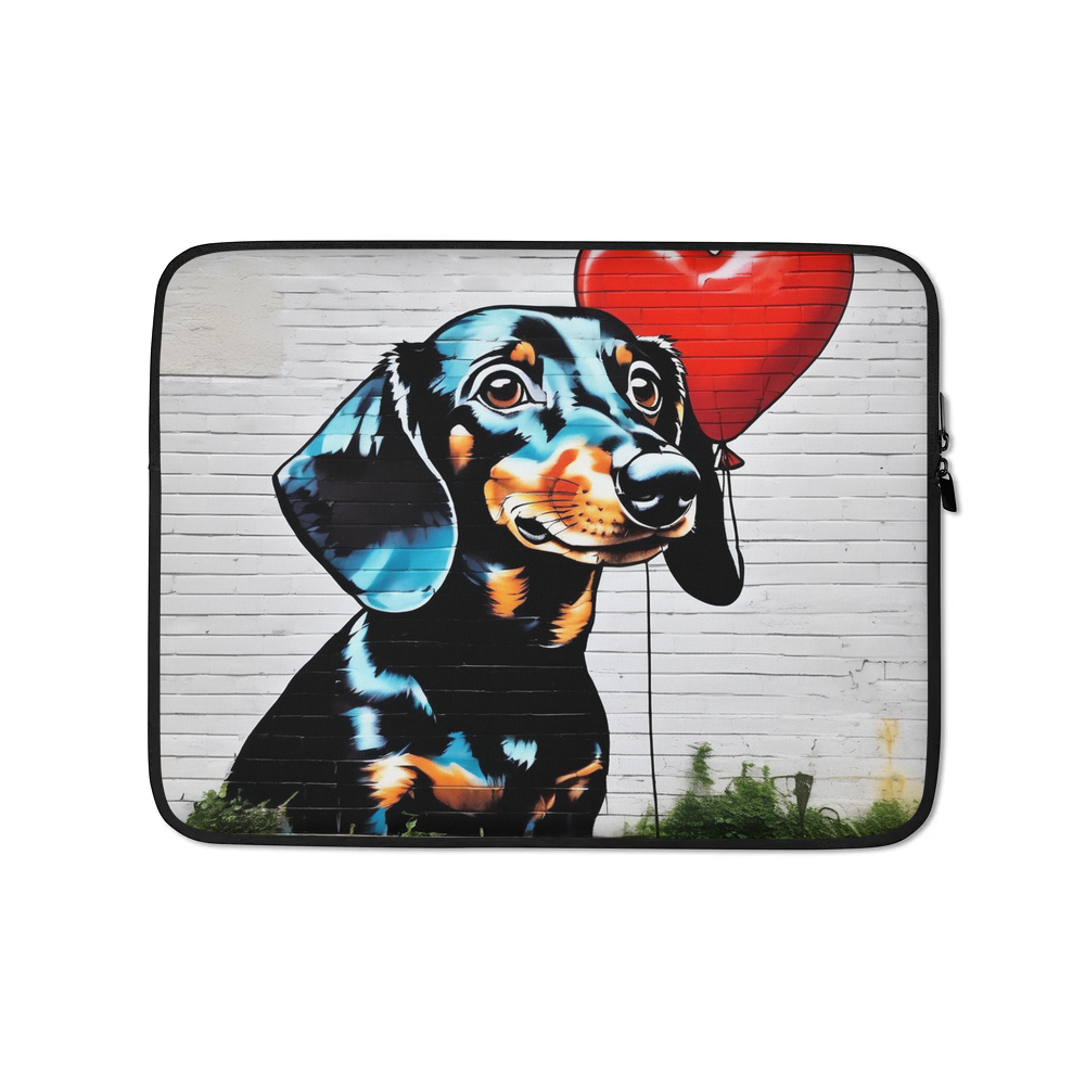 PugMug Custom Black Dachshund Laptop Sleeve
