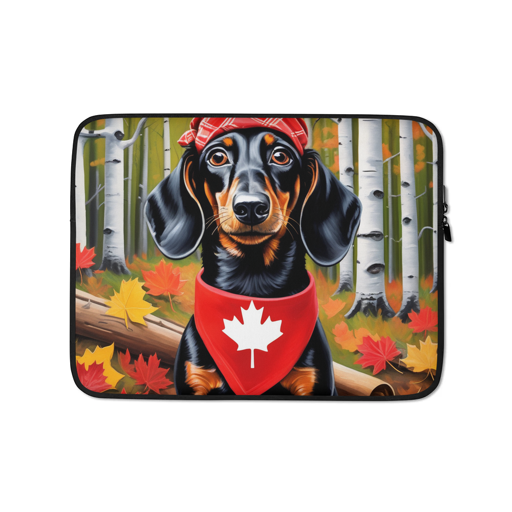 PugMug Custom Black Dachshund Laptop Sleeve