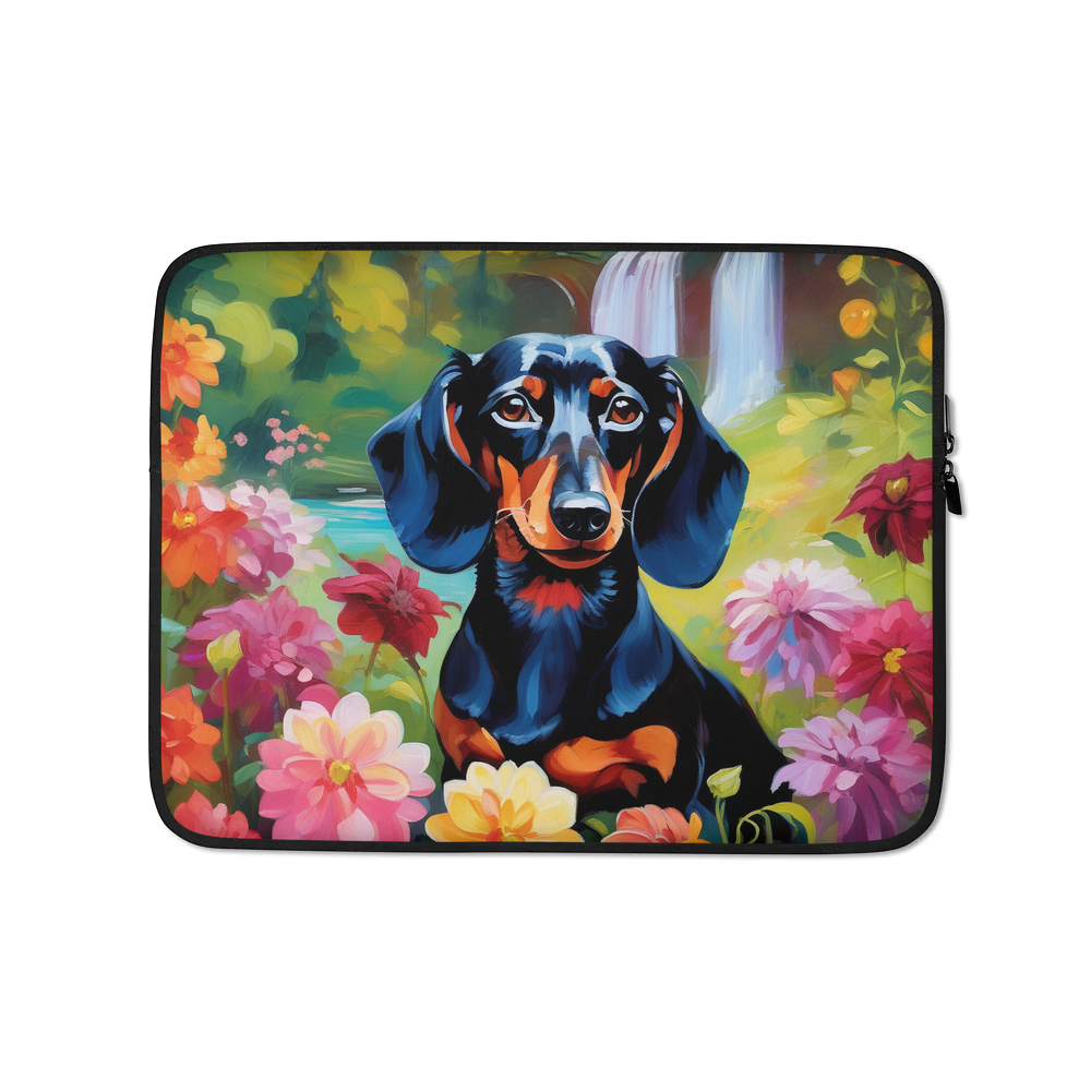 PugMug Custom Black Dachshund Laptop Sleeve