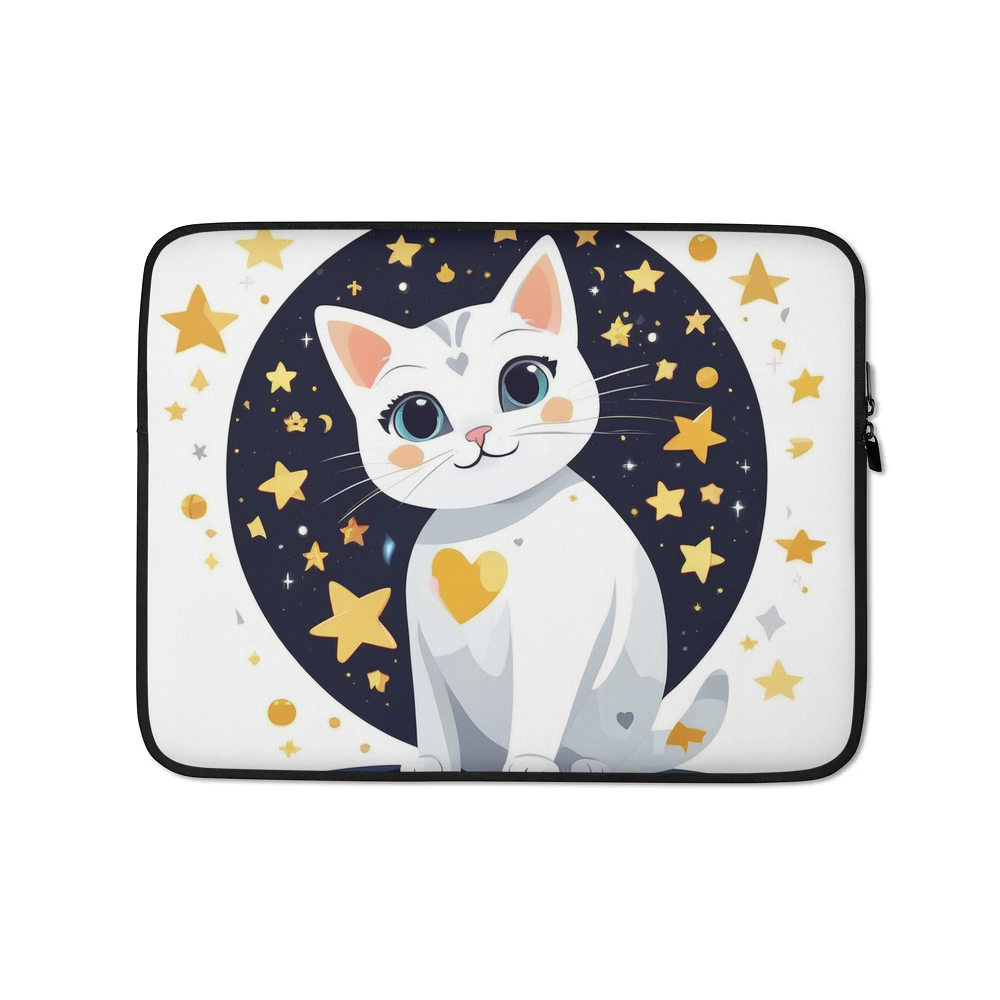 PugMug Custom White Companion Cat Laptop Sleeve