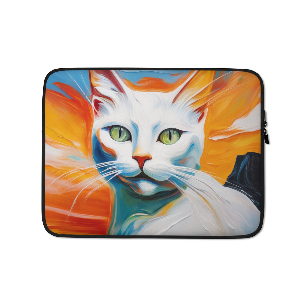 PugMug Custom White Companion Cat Laptop Sleeve