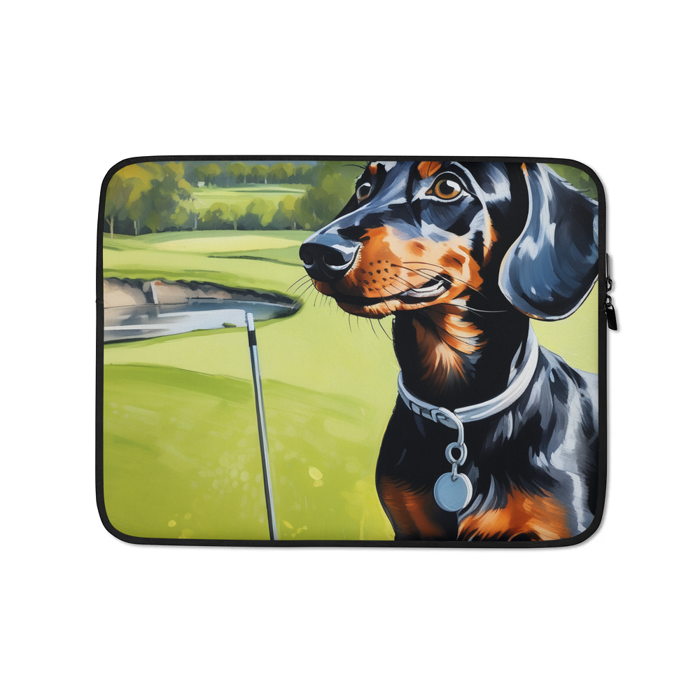 PugMug Custom Black Dachshund Laptop Sleeve