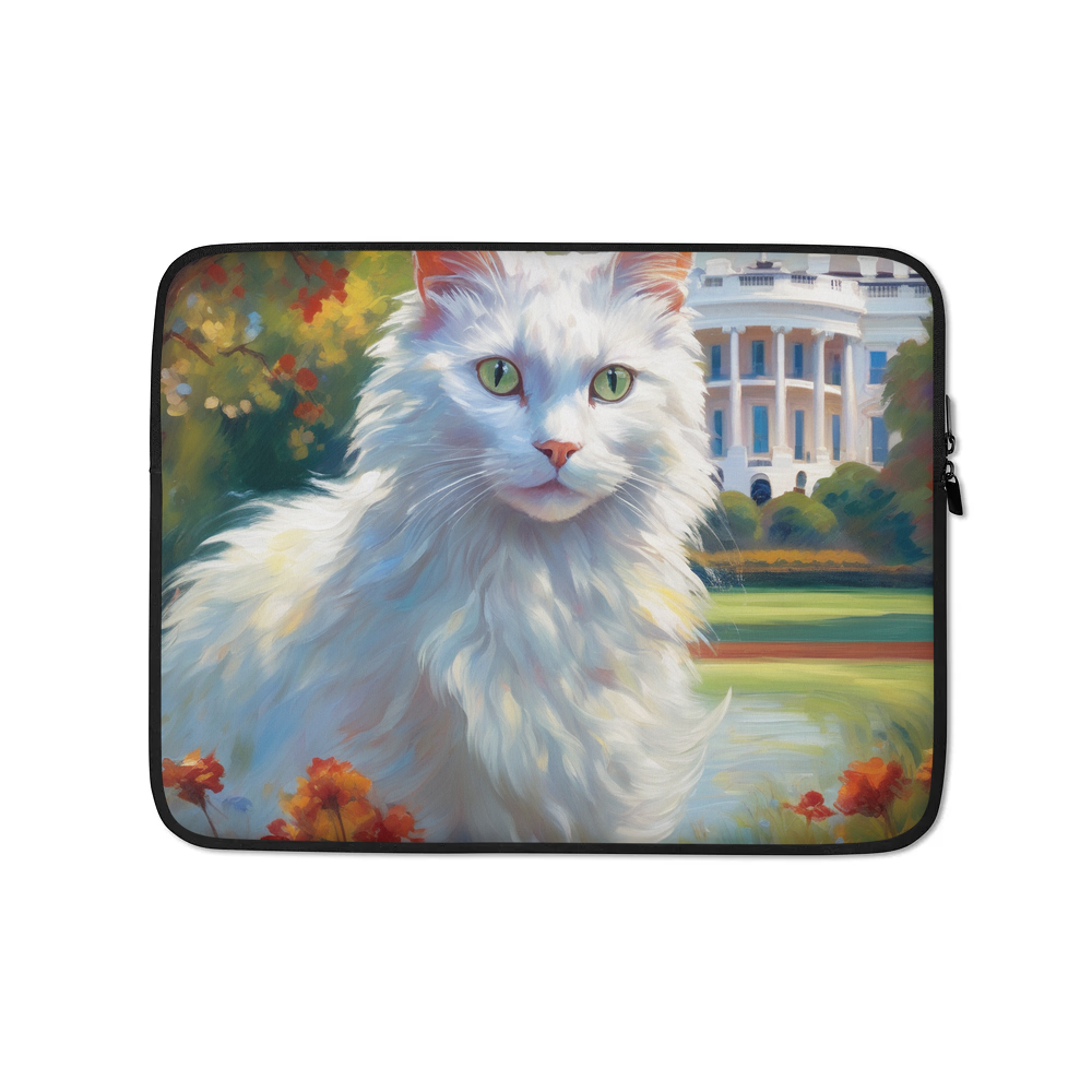 PugMug Custom White Companion Cat Laptop Sleeve