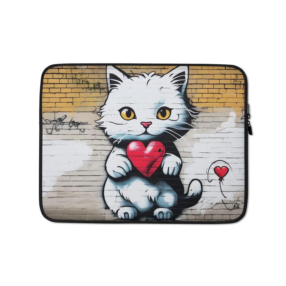 PugMug Custom White Companion Cat Laptop Sleeve