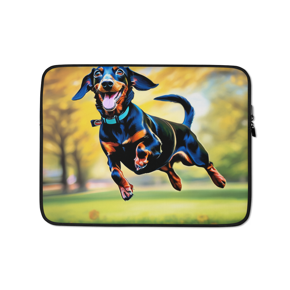 PugMug Custom Black Dachshund Laptop Sleeve