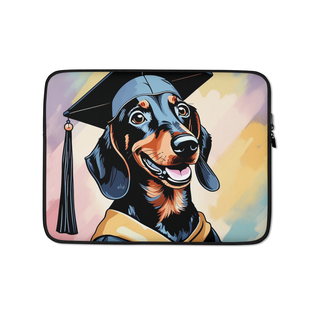 PugMug Custom Black Dachshund Laptop Sleeve