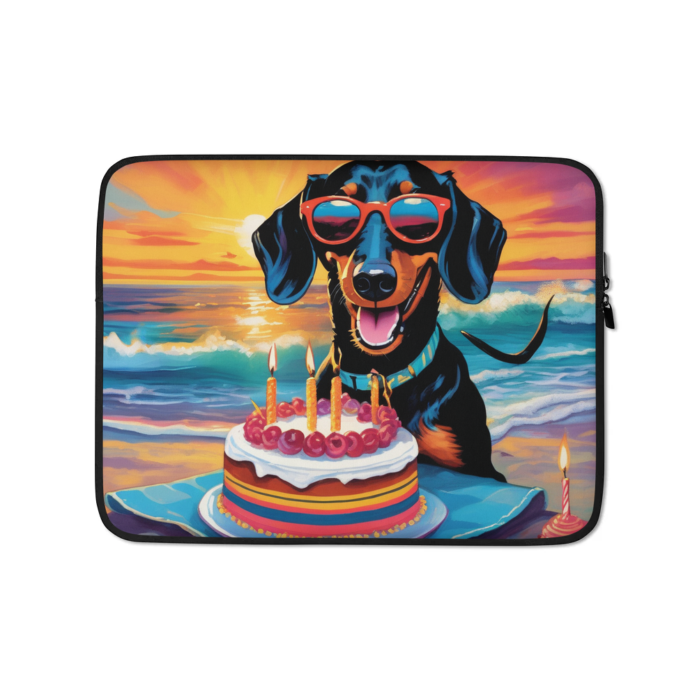 PugMug Custom Black Dachshund Laptop Sleeve