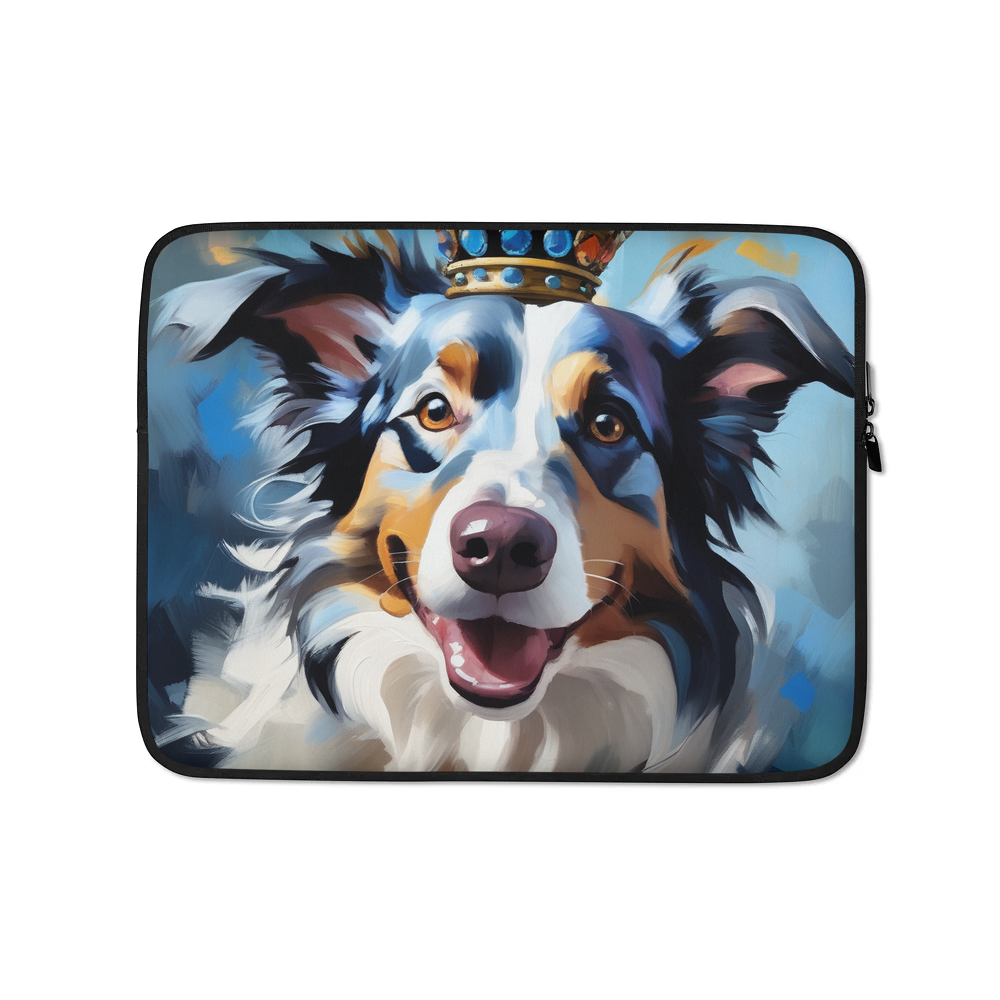 PugMug Custom Blue Merle Border Collie Laptop Sleeve