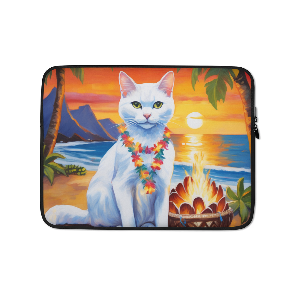PugMug Custom White Companion Cat Laptop Sleeve