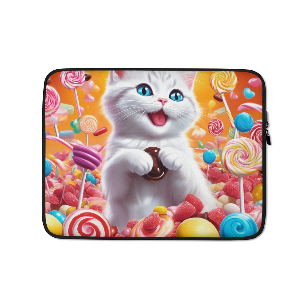 PugMug Custom White Companion Cat Laptop Sleeve