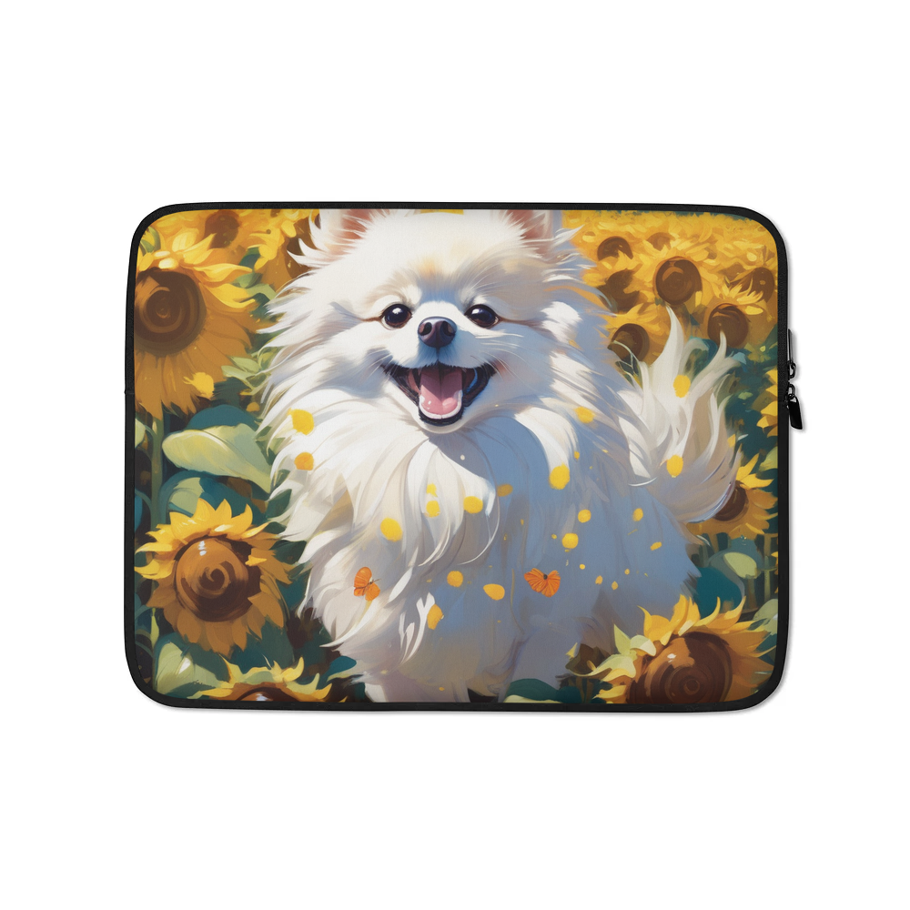 PugMug Custom White Pomeranian Laptop Sleeve