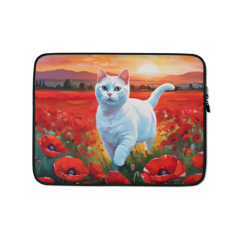 PugMug Custom White Companion Cat Laptop Sleeve