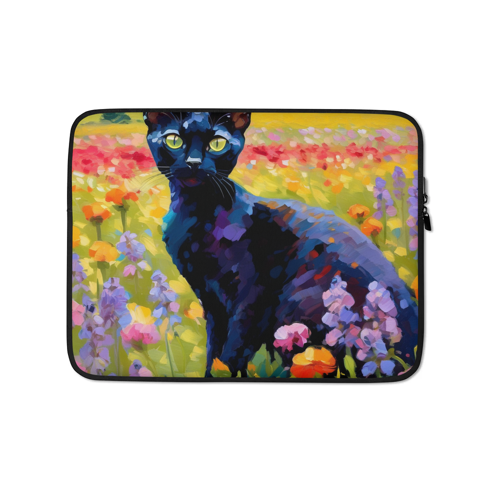 PugMug Custom Black Devon Rex Cat Laptop Sleeve