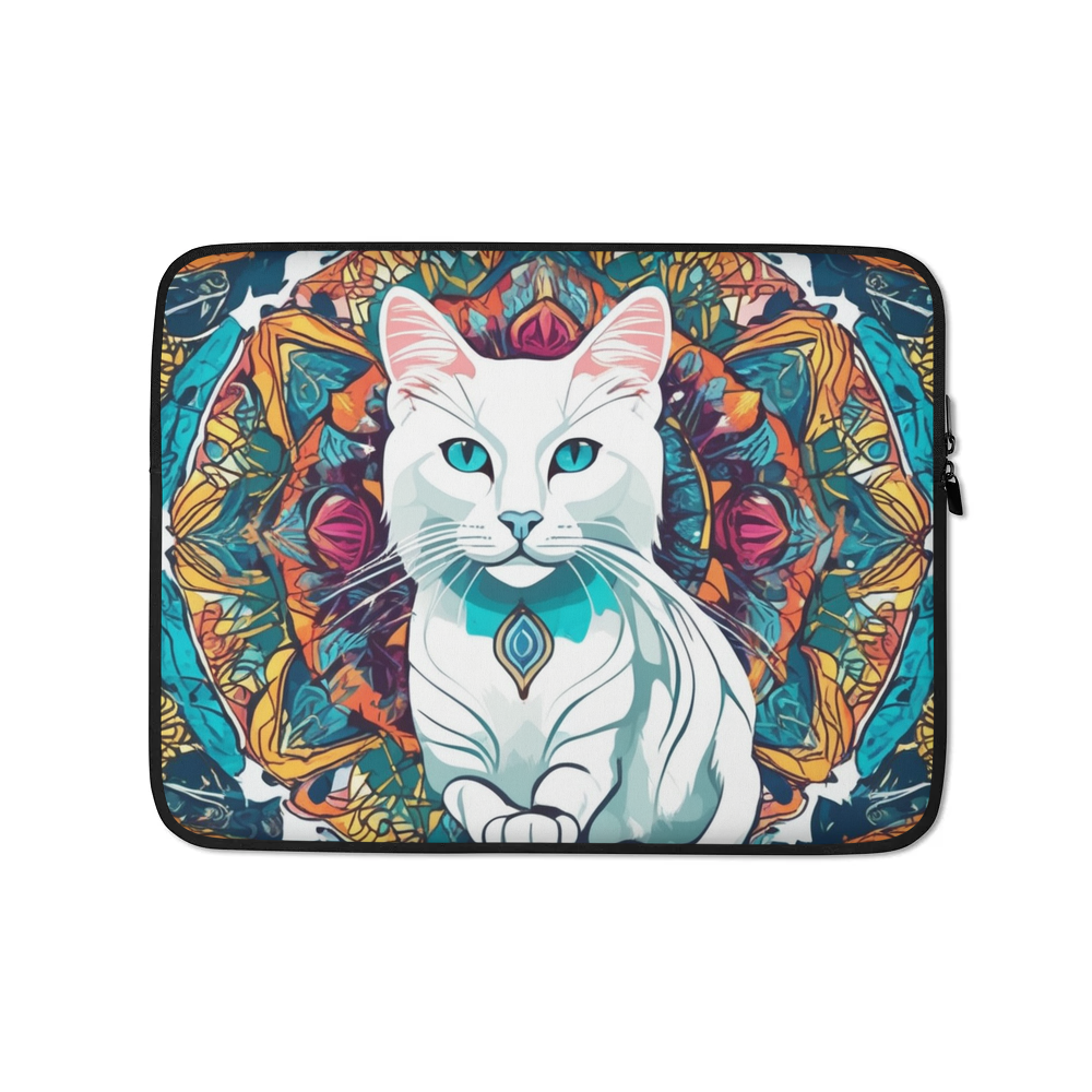 PugMug Custom White Companion Cat Laptop Sleeve