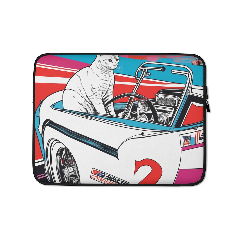 PugMug Custom White Companion Cat Laptop Sleeve