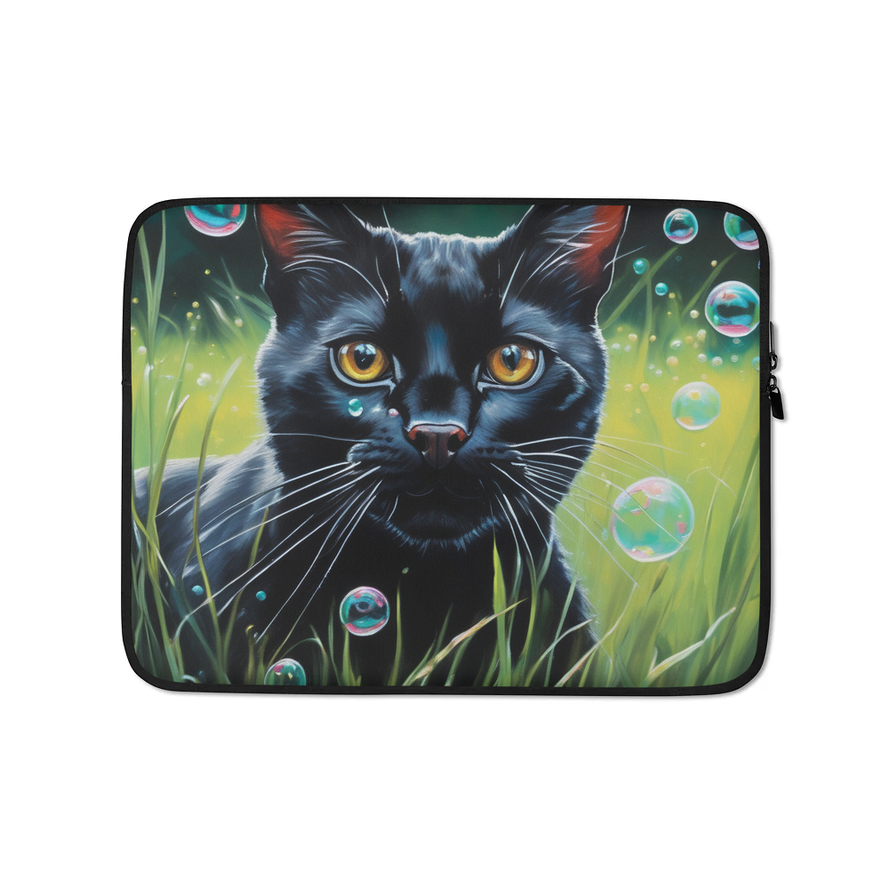 PugMug Custom Black Exotic Cat Laptop Sleeve