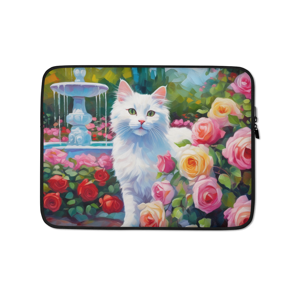 PugMug Custom White Companion Cat Laptop Sleeve