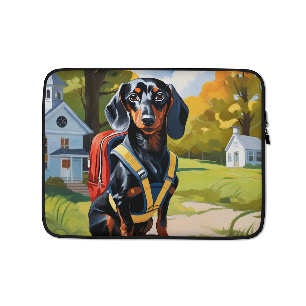 PugMug Custom Black Dachshund Laptop Sleeve