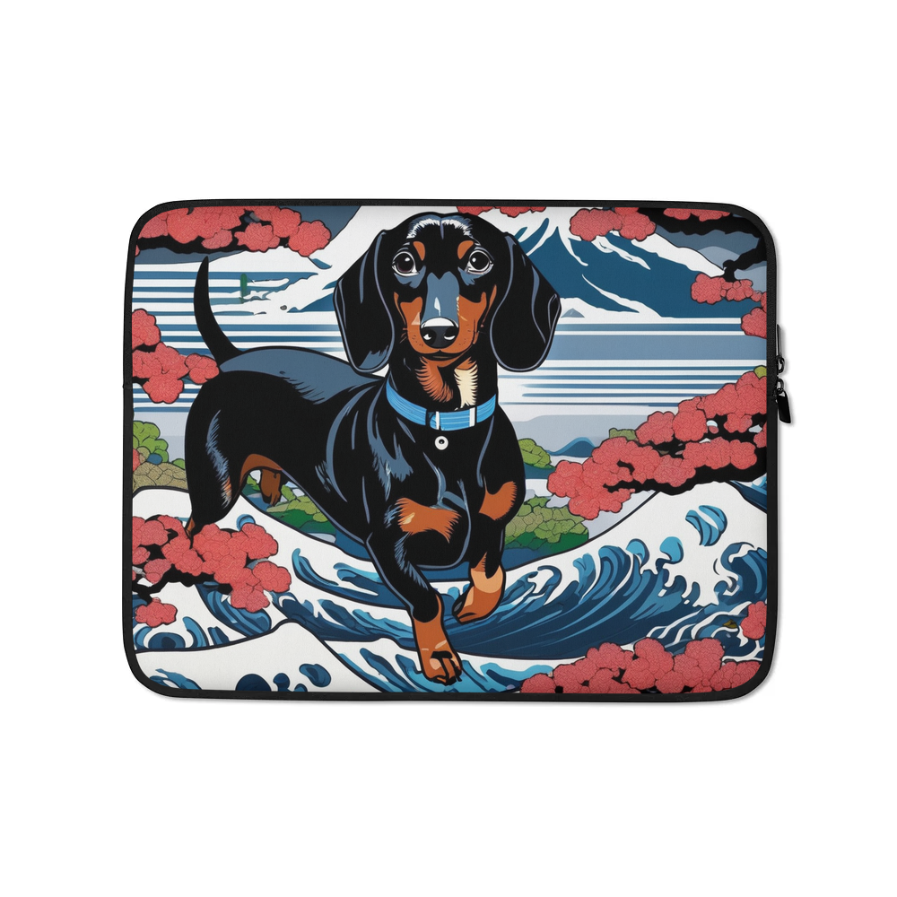 PugMug Custom Black Dachshund Laptop Sleeve