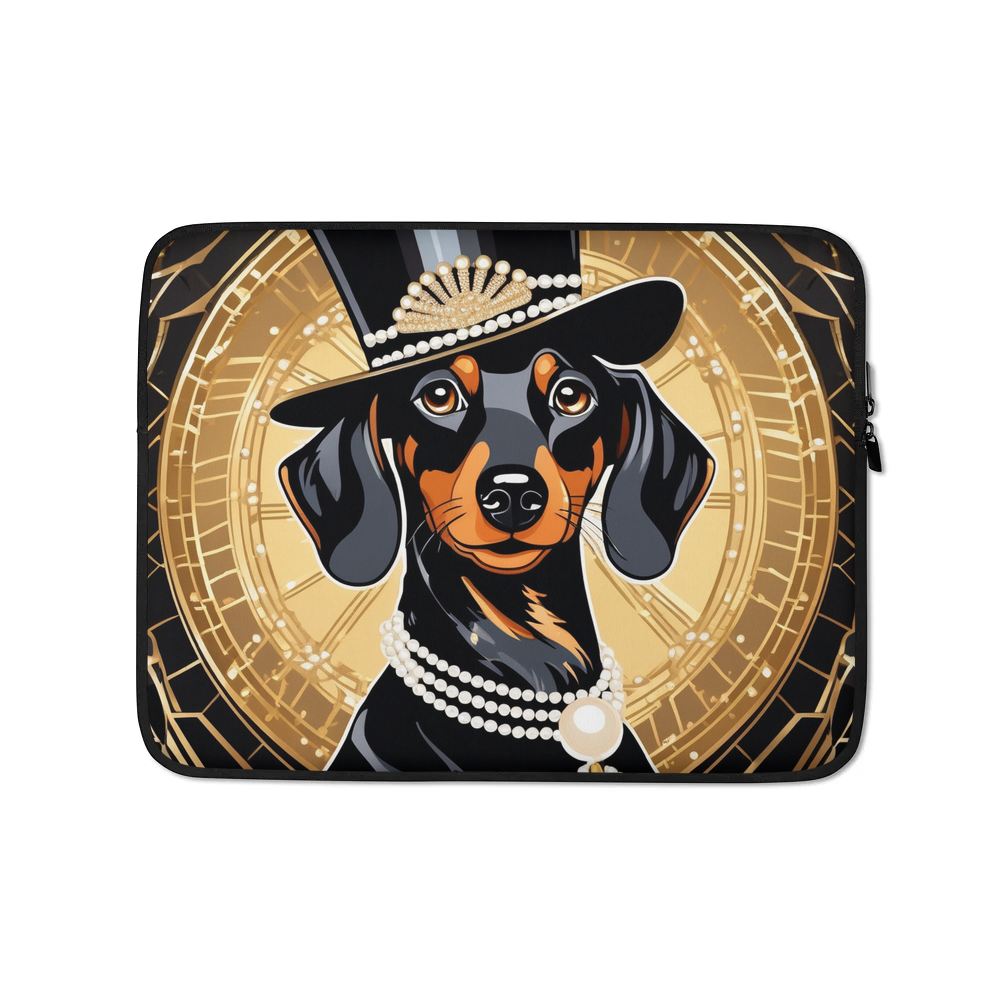 PugMug Custom Black Dachshund Laptop Sleeve
