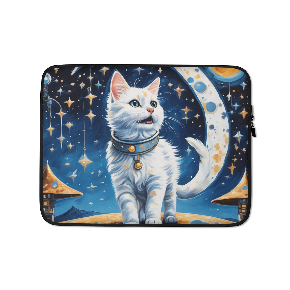 PugMug Custom White Companion Cat Laptop Sleeve