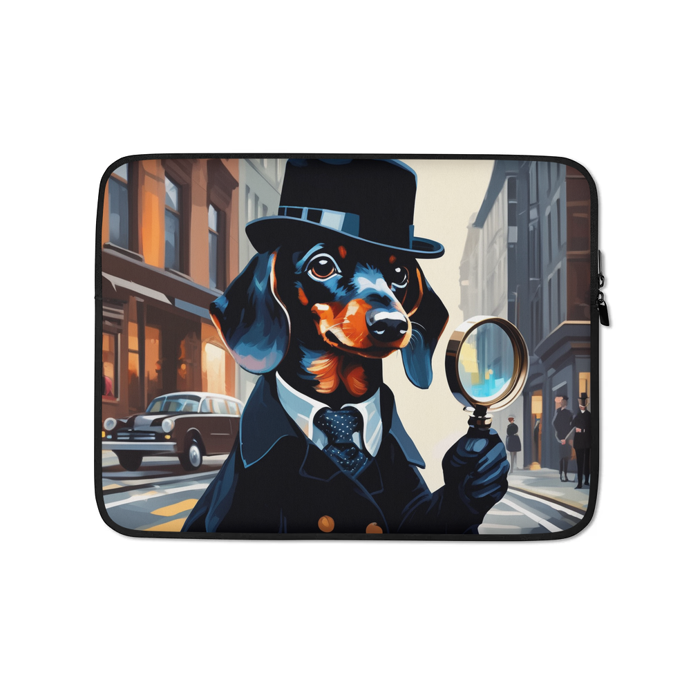PugMug Custom Black Dachshund Laptop Sleeve
