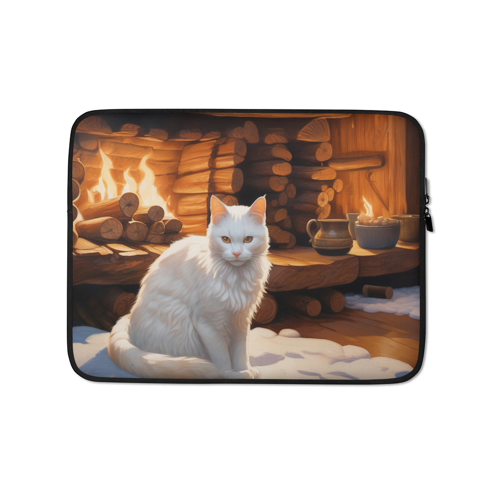 PugMug Custom White Companion Cat Laptop Sleeve