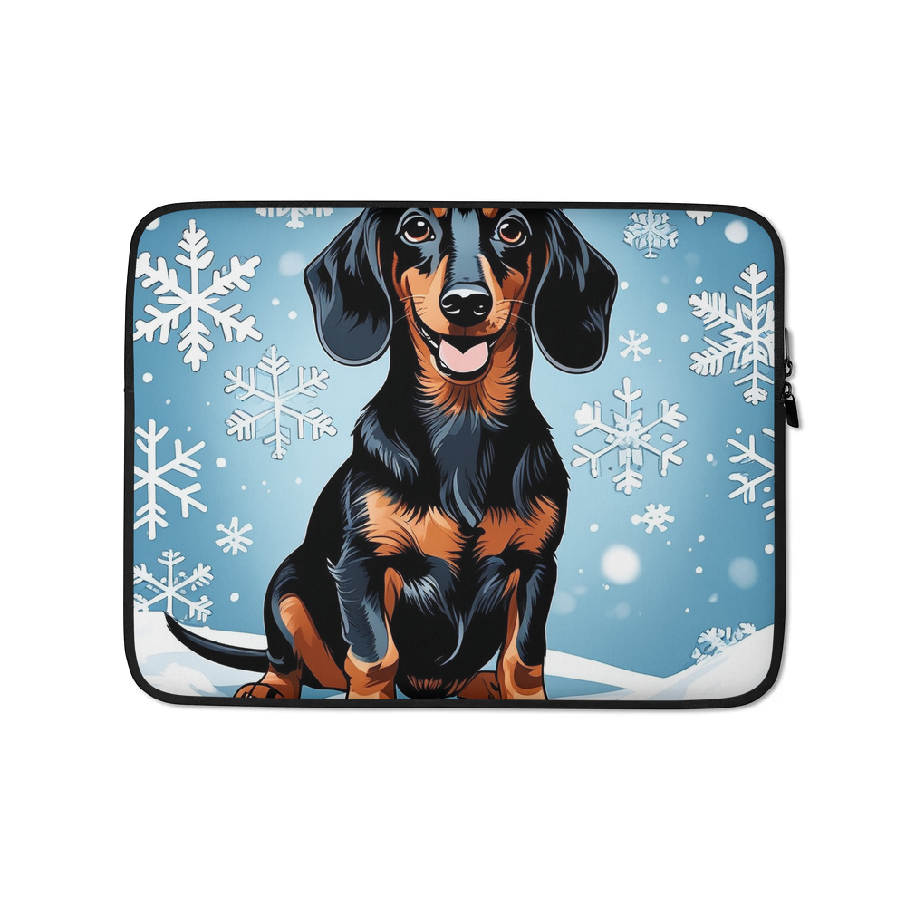 PugMug Custom Black Dachshund Laptop Sleeve