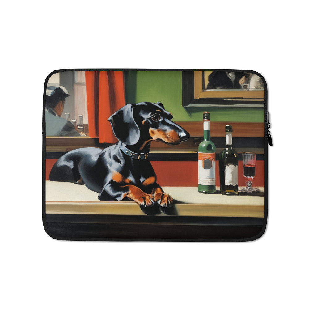 PugMug Custom Black Dachshund Laptop Sleeve
