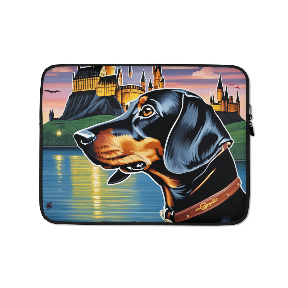 PugMug Custom Black Dachshund Laptop Sleeve