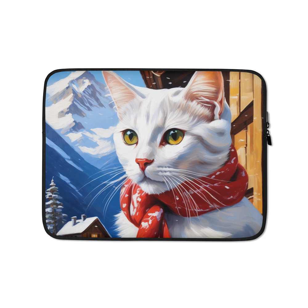 PugMug Custom White Companion Cat Laptop Sleeve