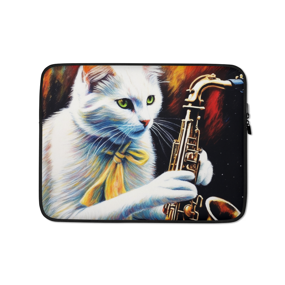 PugMug Custom White Companion Cat Laptop Sleeve