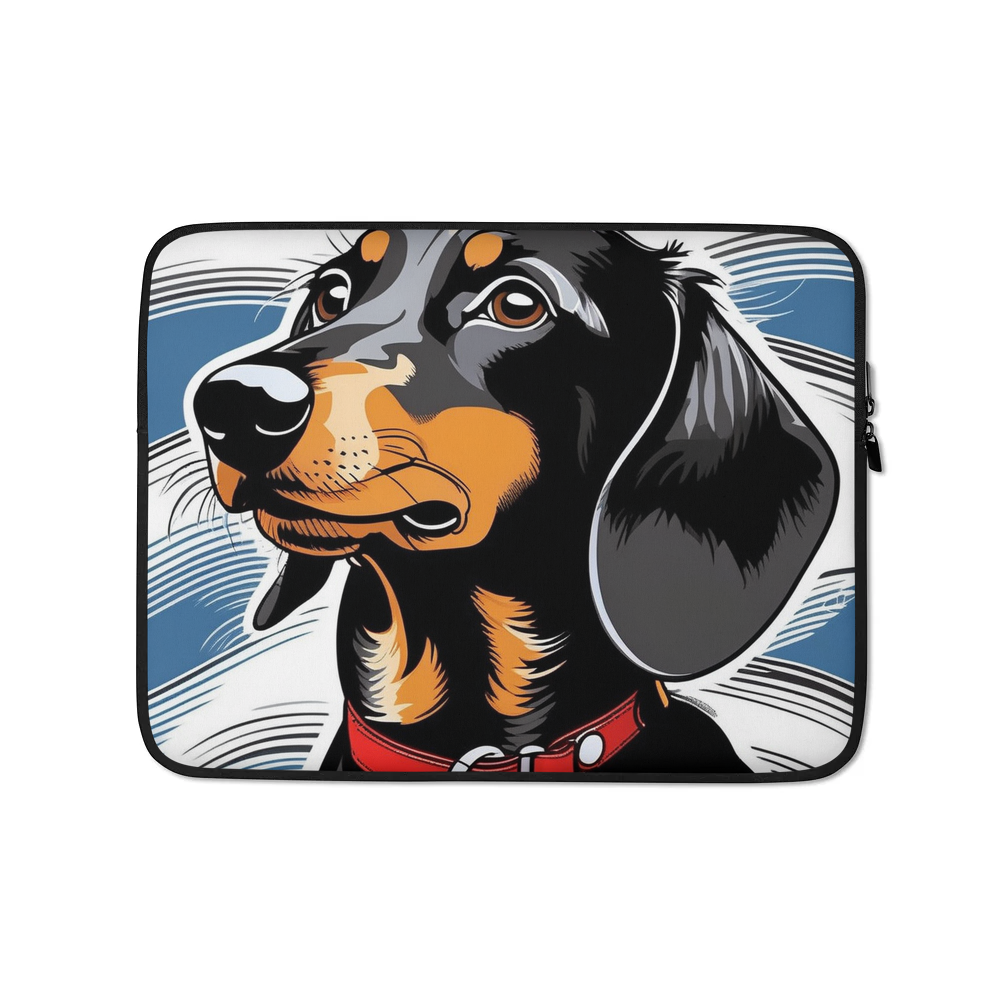PugMug Custom Black Dachshund Laptop Sleeve