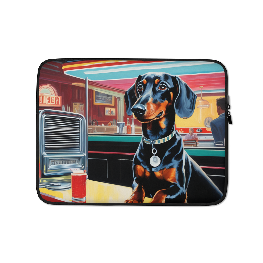 PugMug Custom Black Dachshund Laptop Sleeve