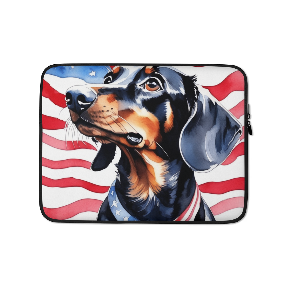 PugMug Custom Black Dachshund Laptop Sleeve