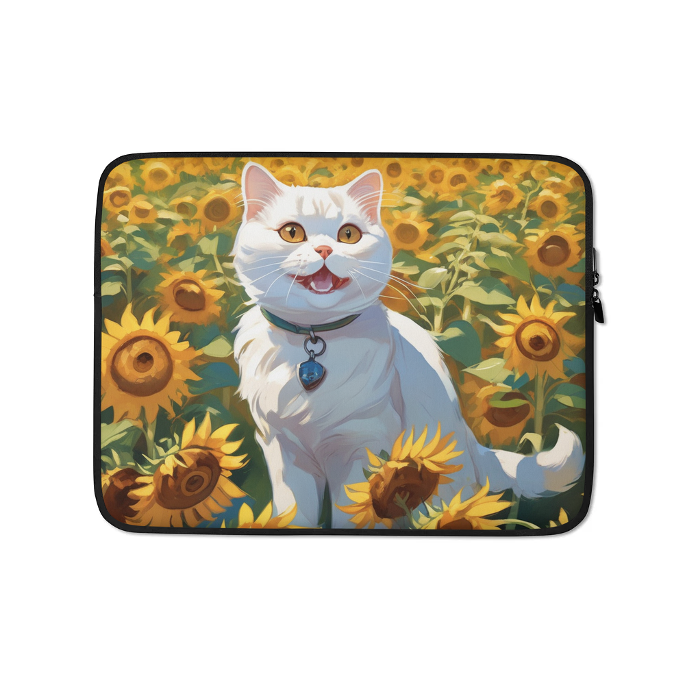 PugMug Custom White Scottish Fold Cat Laptop Sleeve
