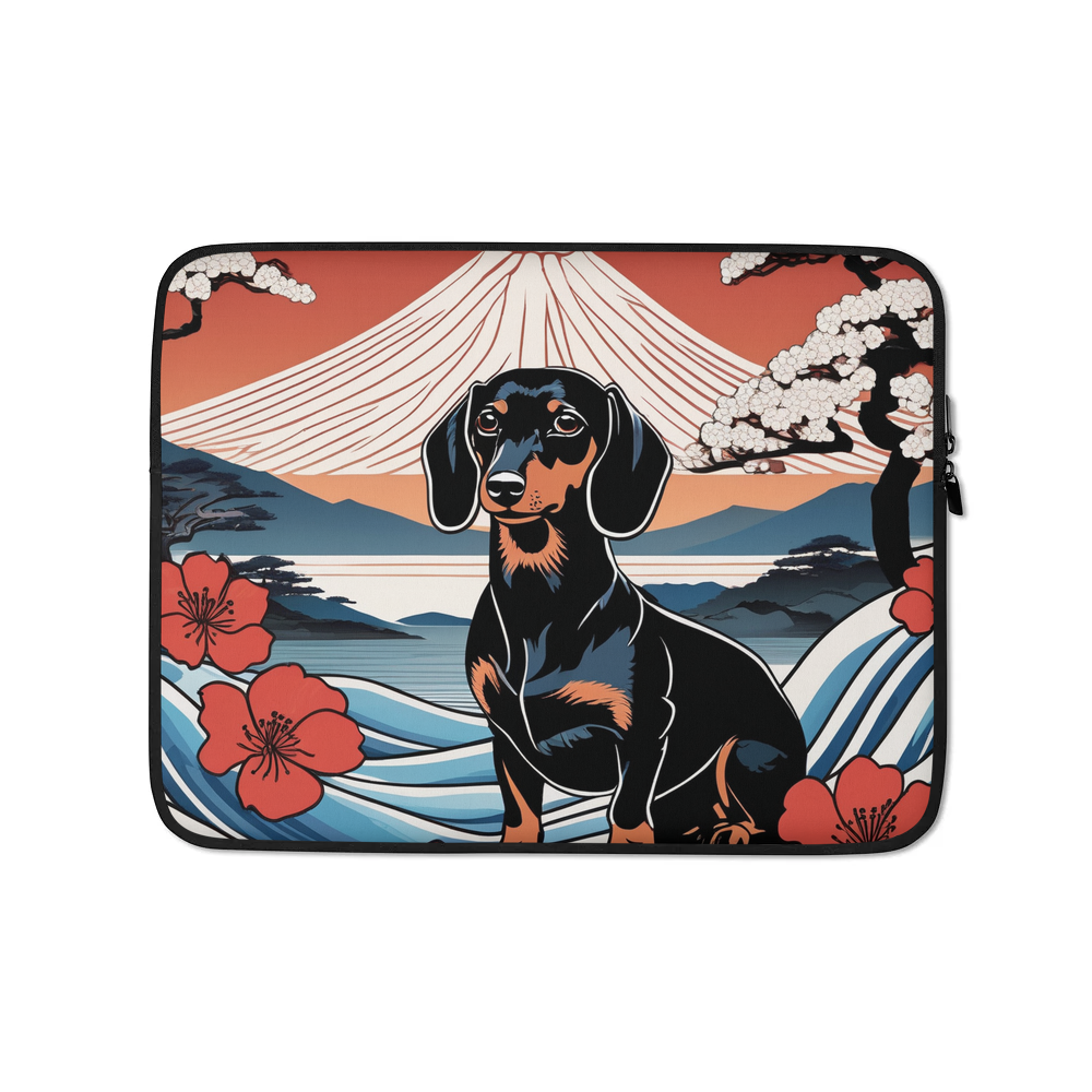 PugMug Custom Black Dachshund Laptop Sleeve