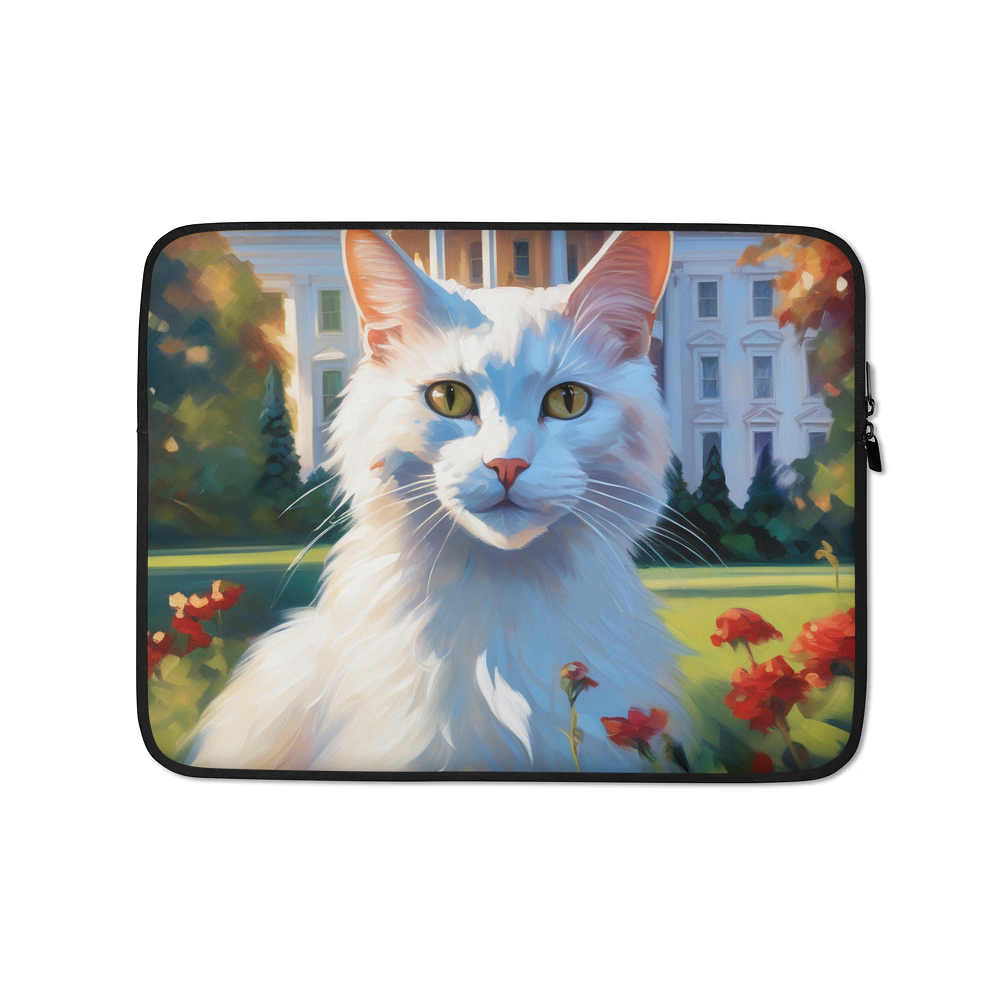 PugMug Custom White Companion Cat Laptop Sleeve