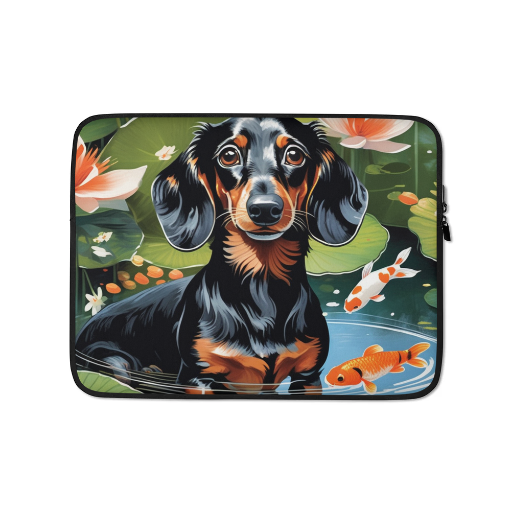 PugMug Custom Black Dachshund Laptop Sleeve