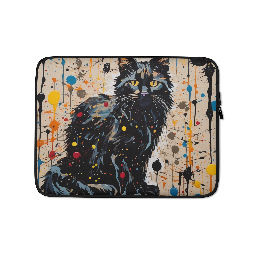 PugMug Custom Black Maine Coon Cat Laptop Sleeve