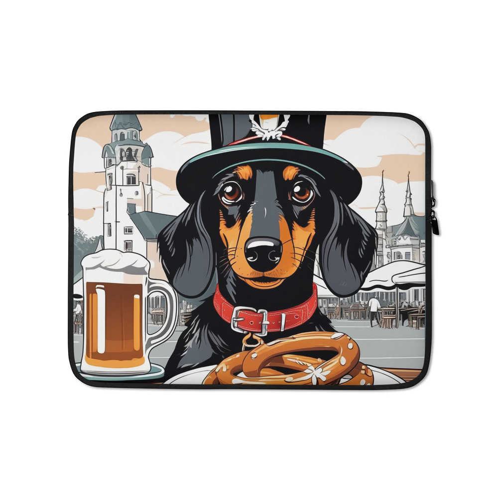 PugMug Custom Black Dachshund Laptop Sleeve