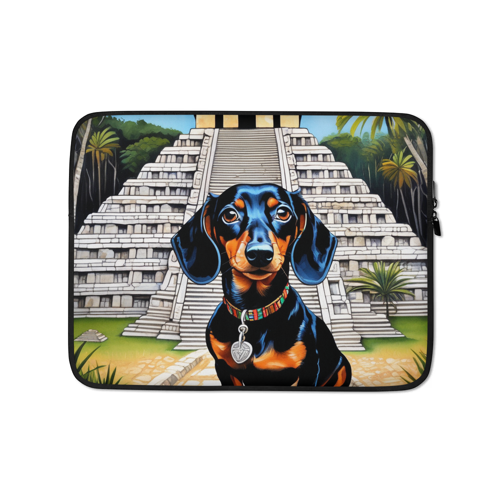PugMug Custom Black Dachshund Laptop Sleeve