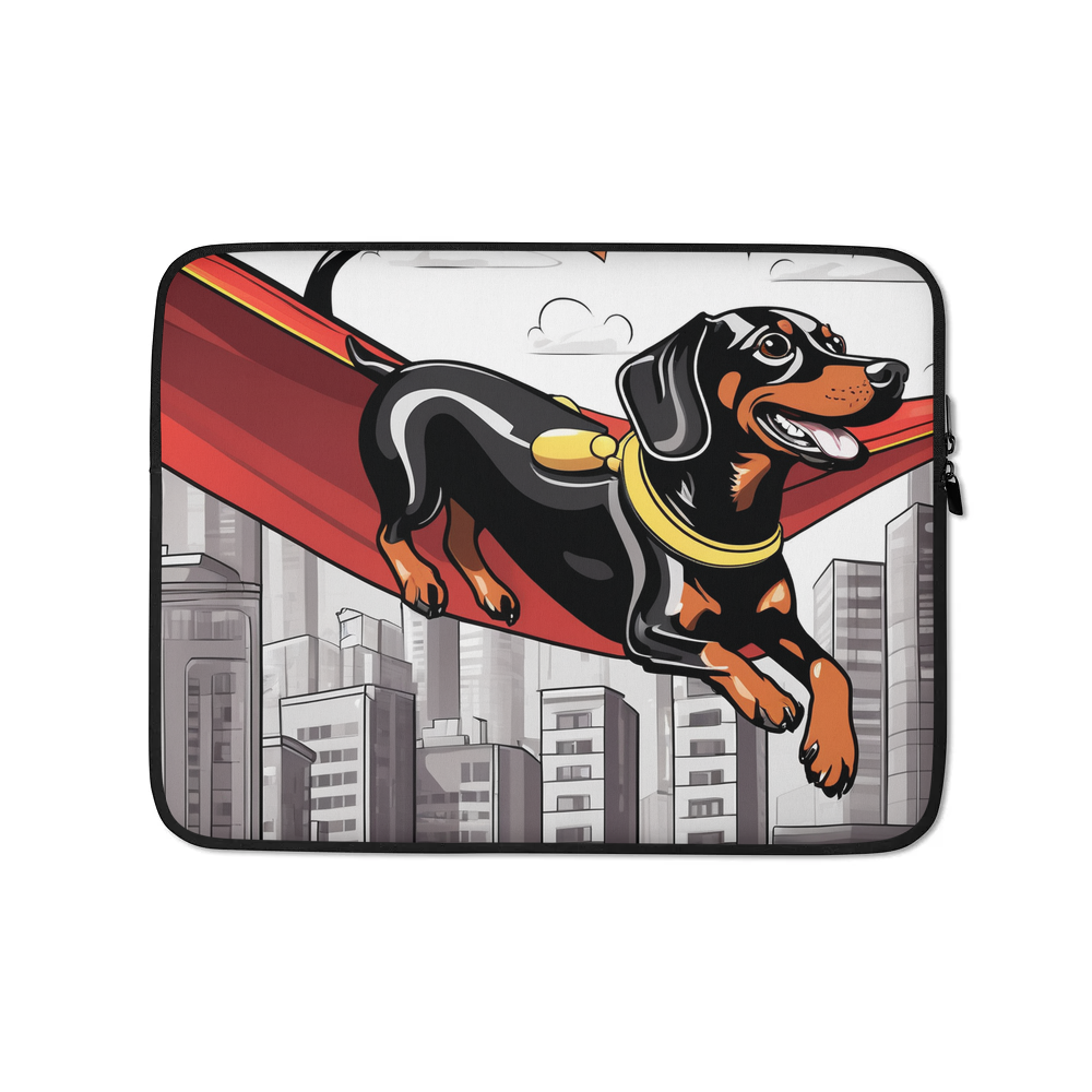 PugMug Custom Black Dachshund Laptop Sleeve
