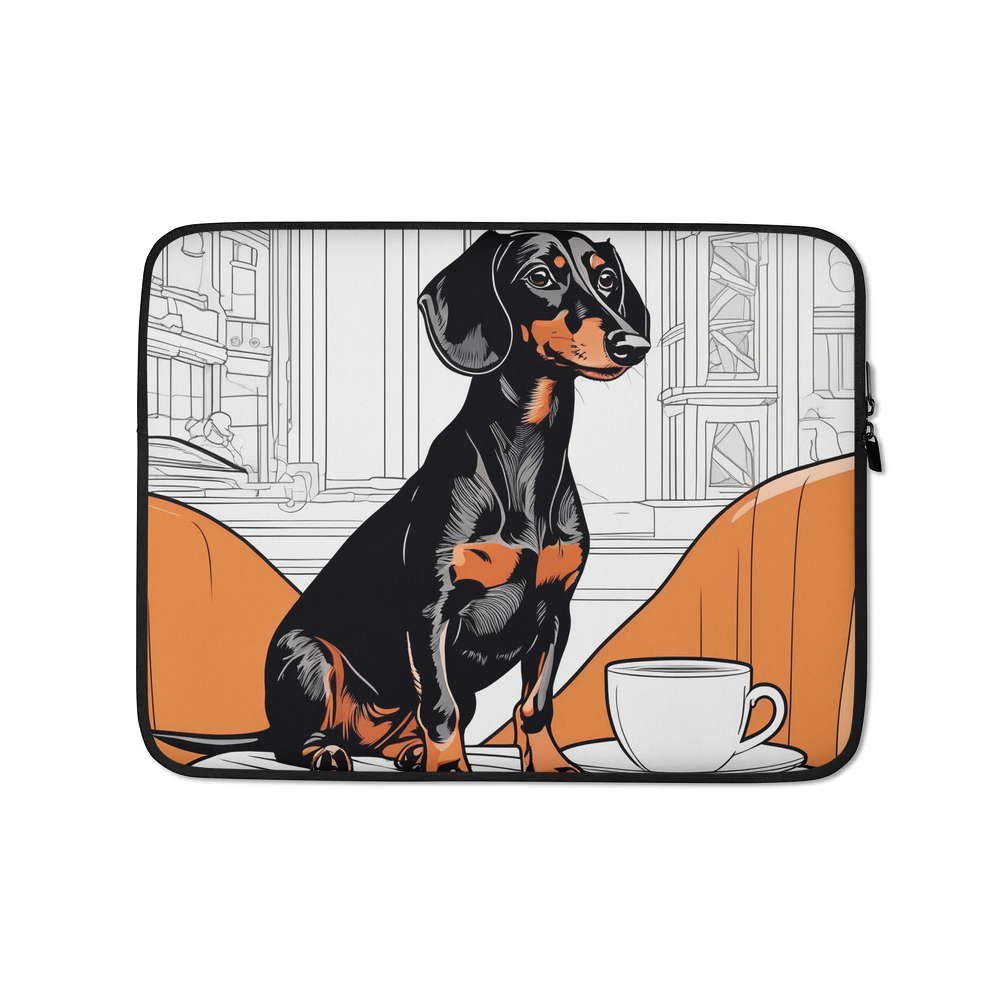 PugMug Custom Black Dachshund Laptop Sleeve