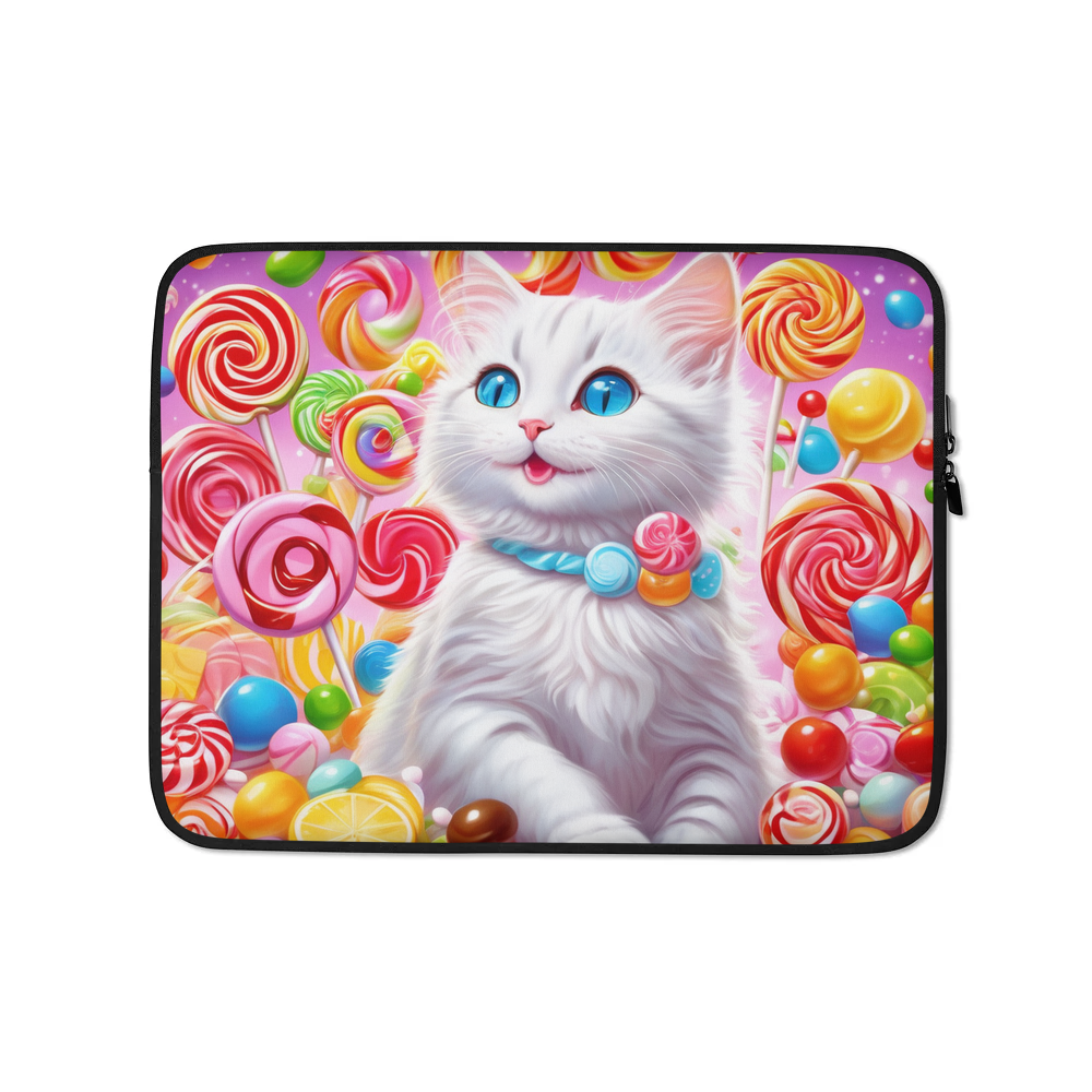 PugMug Custom White Companion Cat Laptop Sleeve